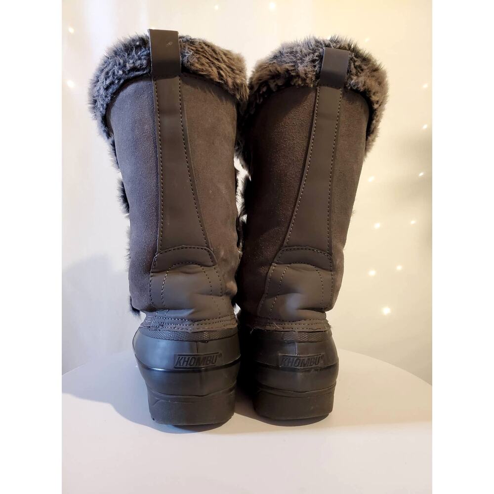 Khombu Artic Faux Fur Lined Leather Arctic Winter Duck Gray Boot Women's 6 - Picture 4 of 15
